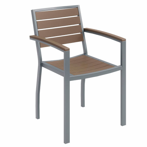 KFI Outdoor Arm Chair - Mocha with Silver Frame - Ivy Series