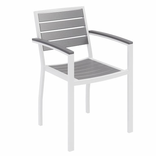 KFI Outdoor Arm Chair - Gray with Silver Frame - Ivy Series