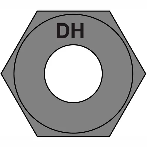 1-8 Heavy Hex Structural Nuts A 563 D H Plain - Pkg of 75
