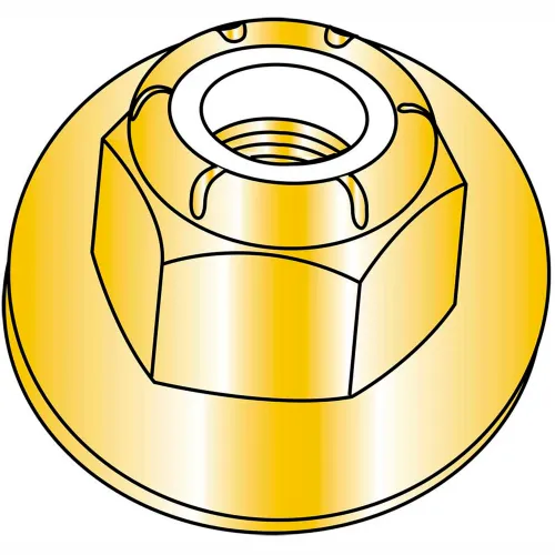 1/213 Nylon Insert Flange Hex Locknut Grade 8 Zinc Yellow, Pkg of 100