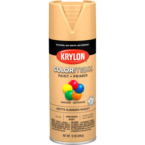 Krylon® Colormaxx™ Paint & Primer, 12 oz., Matte Summer Wheat, Pack of