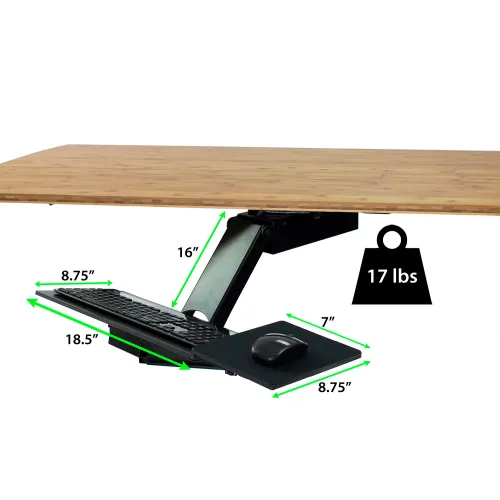 Adjustable keyboard discount tray under desk