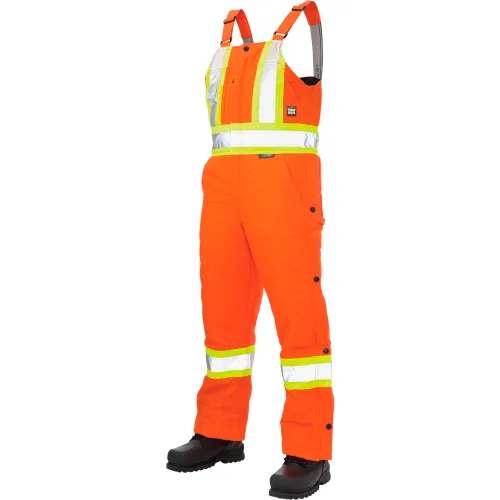 Tough Duck Insulated Safety Bib Overall, 4XL, Orange
