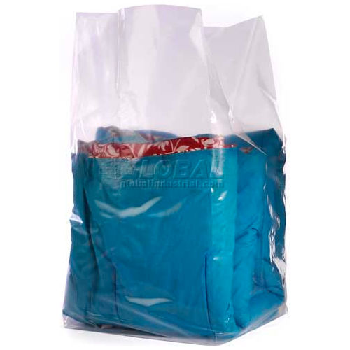 Gusseted Bags, 30&quot;W x 26&quot;D x 60&quot;L, 2 Mil, Clear, 100/Roll