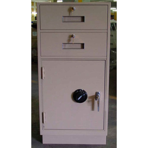 Fenco Pedestal Safe 225L-I -3 Drawers Thick Frame Left Hinged Door 18"W x 19"D x 38-1/2"H Gray