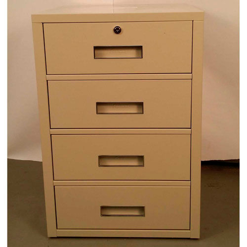 Fenco Lowboy Teller Pedestal Cabinet 608-B - 4 Drawers 18"W x 19"D x 27-7/8"H Black
