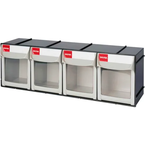 Quantum Storage Systems Part # QTB306WT - Quantum Storage Systems Clear Tip  Out Bin- 6 Compartments Small Part Organizer White - Compartment Boxes -  Home Depot Pro