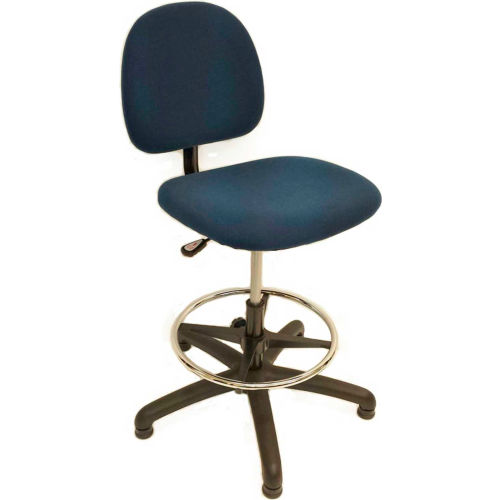 ShopSol ESD Office Chair High Height Value Line Fabric Blue