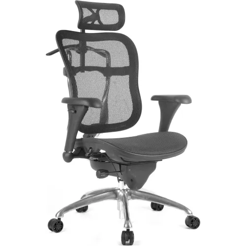 Boss Heavy Duty Executive Office Chair with Arms - Leather - High Back -  Black