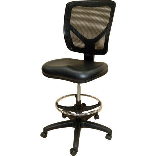 Shopsol™ Chair w/ Mesh Backrest, Adjustable Footring & Hard Floor
