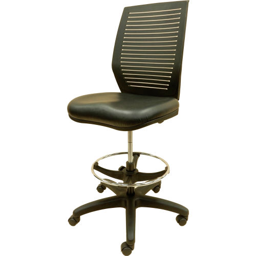 Shopsol™ Chair w/ Plastic Backrest, Adjustable Footring & Hard Floor