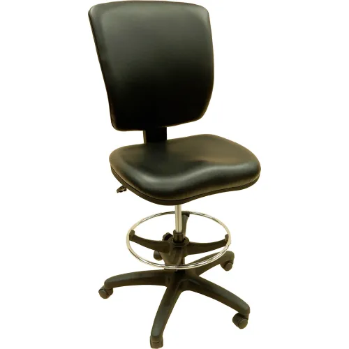 Shopsol™ Chair w/ Backrest, Adjustable Footring & Hard Floor Casters