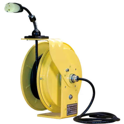 Lind Equipment LE2430L50 Work Light Reel with 50W LED Light and 10A Outlet  - 30' 16/3 SJTW Cable