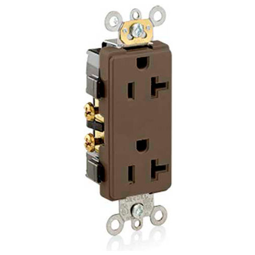 Leviton 16342 20A, 125V, Decora Plus Duplex Receptacle, Self Grounding