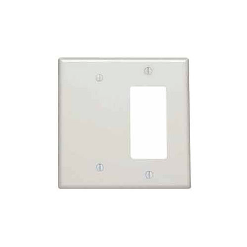 Leviton 80608 W 2 Gang 1 Blank 1 Decoragfci Device Combo White Pkg Qty 25 4034