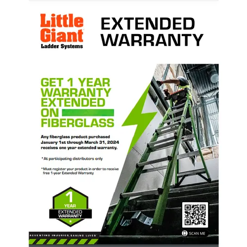 Little Giant Hyperlite Extension Ladder w/ Cable Hooks, Claw & Pole