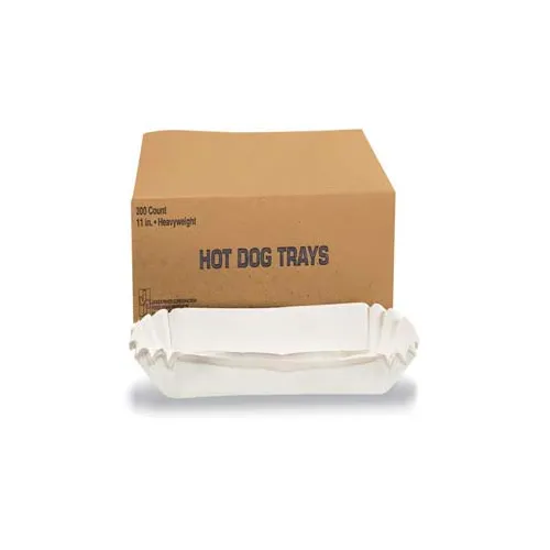 Hoffmaster HFM 610740 Fluted Hot Dog Trays, Heavy Weight Paper, 6"W X