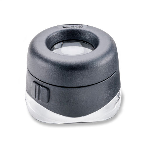 Carson VersaLoupe 10x LED Lighted Focusable Stand Loupe Magnifier, Black