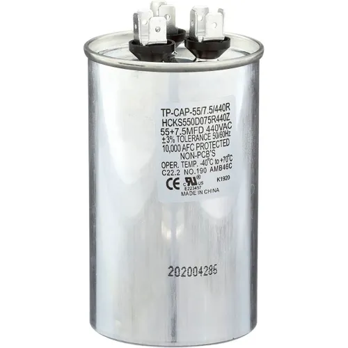 Tradepro® Run Capacitor, 55 + 7.5 MFD, 440V, Round