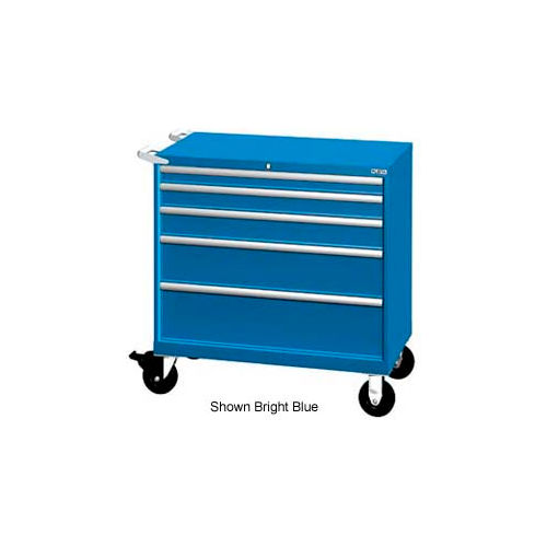 Lista 40-1/4"W Mobile Cabinet, 5 Drawers, 63 Compart - Light Gray, Individual Lock