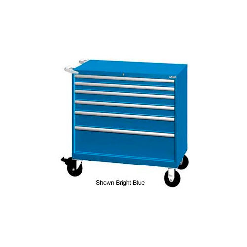 Lista 40-1/4"W Mobile Cabinet, 6 Drawers, 84 Compart - Light Gray, Keyed Alike