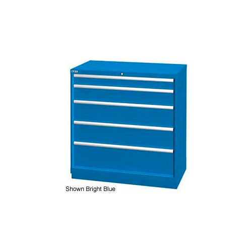 Lista 40-1/4&quot;W Drawer Cabinet, 5 Drawer, 51 Compart - Bright Blue, Individual Lock