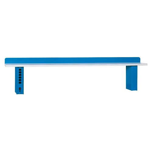 Lista Adjustable Riser Shelf W/ Laminate Square Edge, 72"W x 15"D, Blue