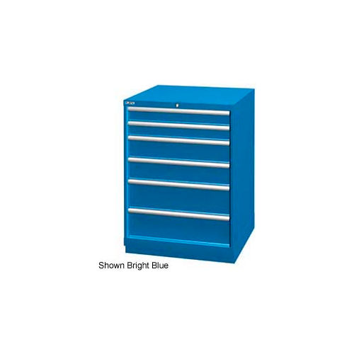 Lista 28-1/4"W Drawer Cabinet, 6 Drawer, 74 Compart - Bright Blue, Individual Lock