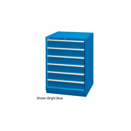 Lista 28-1/4"W Drawer Cabinet, 6 Drawer, 72 Compart - Bright Blue, Master Keyed