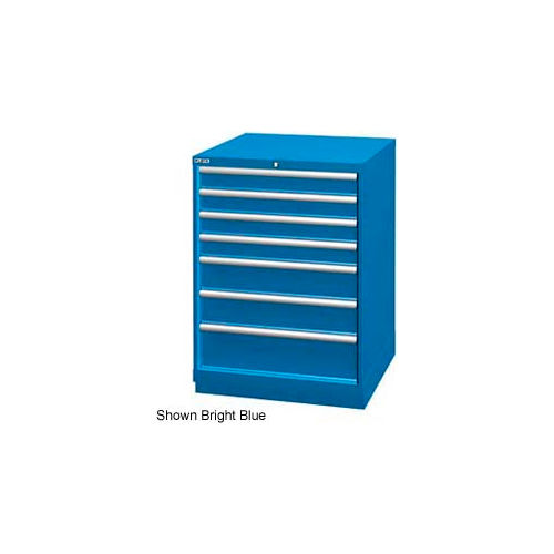 Lista 28-1/4&quot;W Drawer Cabinet, 7 Drawer, 156 Compart - Bright Blue, Keyed Alike