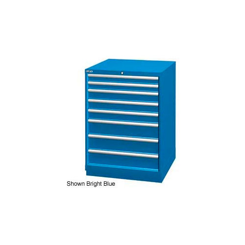 Lista 28-1/4"W Drawer Cabinet, 8 Drawer, 124 Compart - Light Gray, Master Keyed