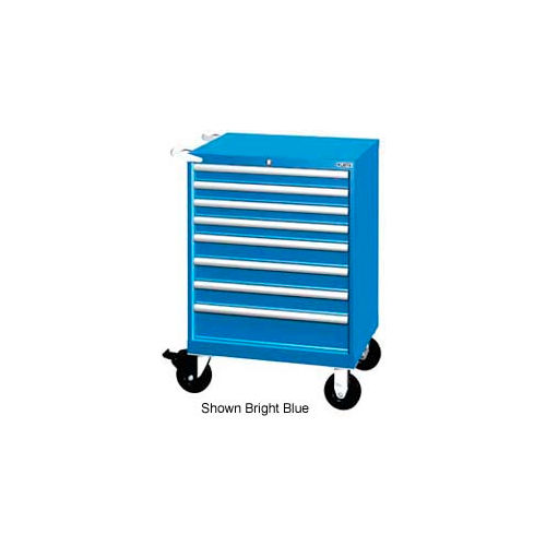 Lista 28-1/4&quot;W Mobile Cabinet, 8 Drawer, 90 Compart - Bright Blue, Individual Lock