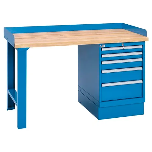 Industrial workbench with deals drawers