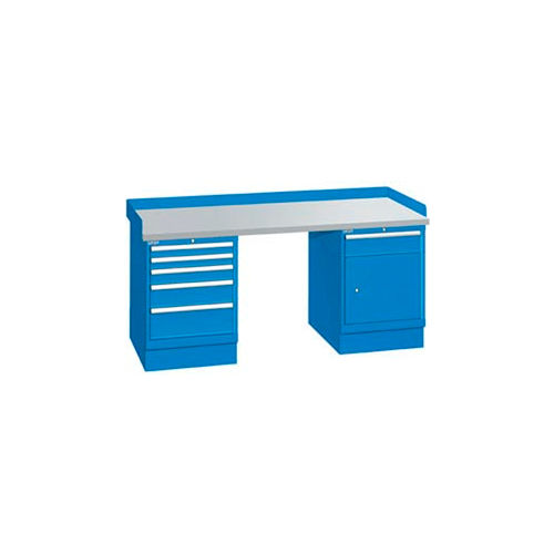 72x30x35.25 (2) Cabinet workstation w/6 drawers, back & end stops/plastic laminate top