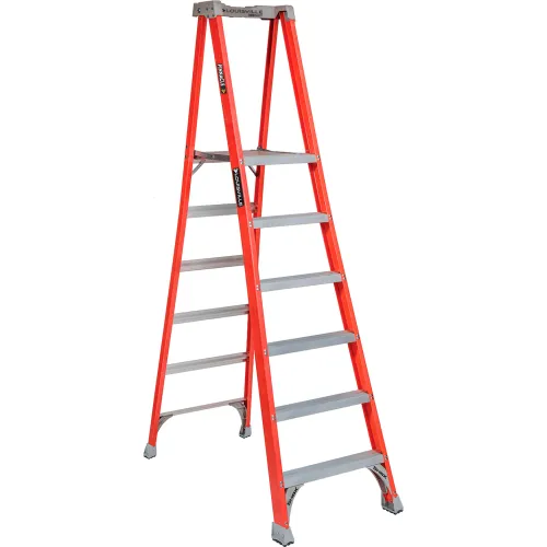 Louisville 6' Fiberglass ProTop Platform Ladder - 300 Lb. Cap. - Type ...