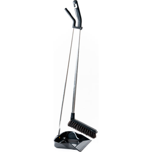 LPD Trade ESD, Anti-Static Broom and Dust Pan Set,  34-1/4&quot; H, Black - C90000