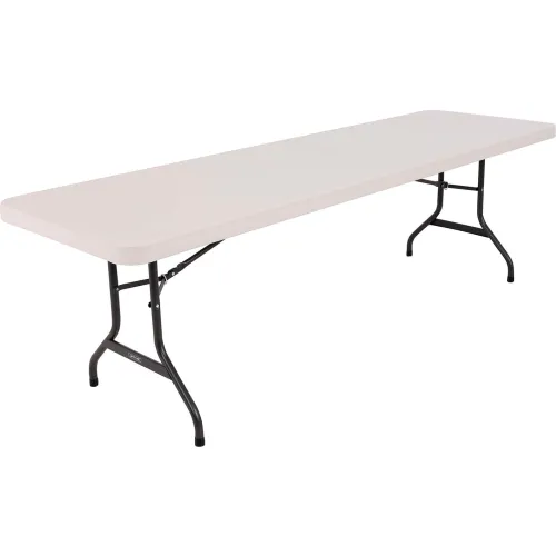 Lifetime® Portable Plastic Folding Table, 30 x 96, Almond