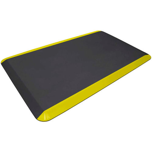 NewLife™ Eco-Pro Anti Fatigue Mat 3/4" Thick 2' x 3' Black w/Yellow Safety Stripe