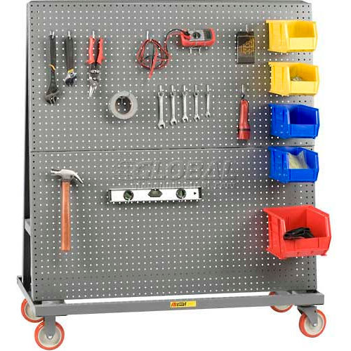 Little Giant&#174; Mobile 2-Sided Pegboard Lean Tool Rack, 60&quot;W x 24&quot;D