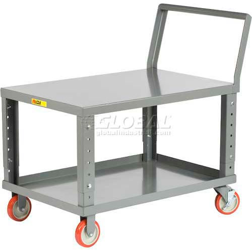 Little Giant® Ergonomic Shelf Truck w/Flat Shelf, 1200 lb. Capacity, 60"L x 30"W x 36"H, Gray