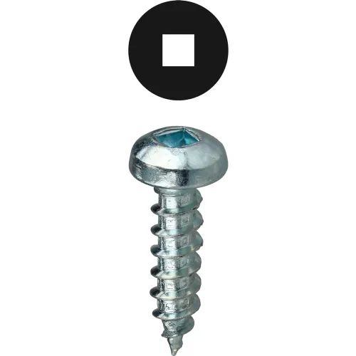 L.H.Dottie® Sheet Metal Screw, Square Pan Head, Carbon Steel, 12 x 3