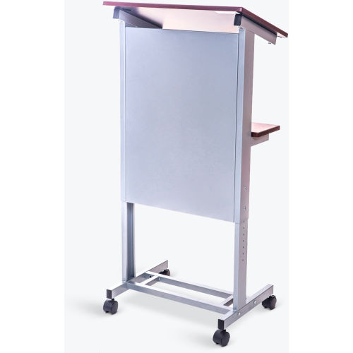 Luxor® Mobile Height Adjustable Lectern - Gray