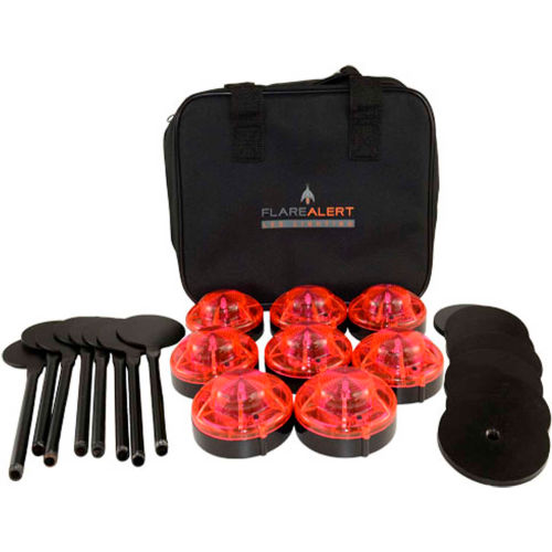 FlareAlert Pro Battery Powered LED Emergency 8 Beacon Kit, Red, B8-FP-R