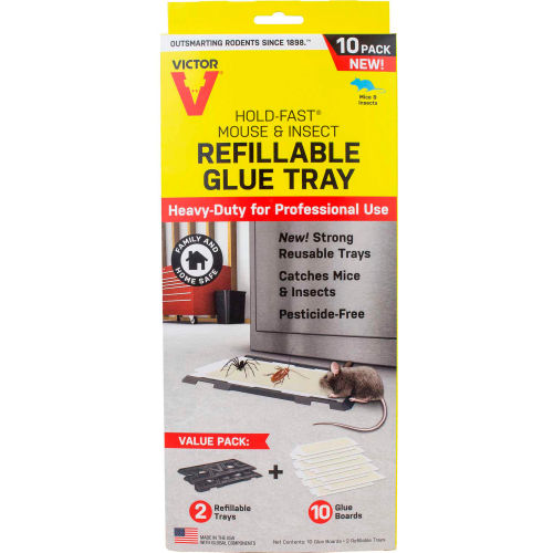 Victor Hold-Fast Mouse Refillable Glue Traps - 10 Boards - M775