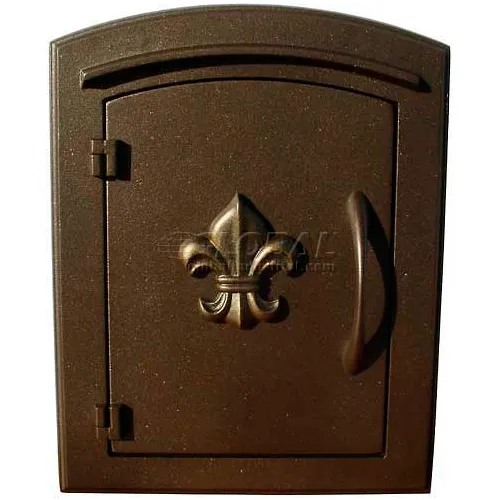 Manchester Black with Silver Antiqued Fleur De Lis Column Mount Locking Mailbox Manchester Black with Silver Antiqued Fleur De Lis Column Mount Locking Mailbox