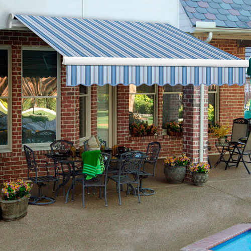 Awntech MM16-153-BBGW, Retractable Awning Manual 16'W x 10'D x 10"H Blue