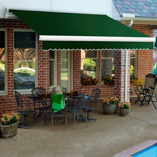 Awntech MM16-72-F, Retractable Awning Manual 16'W x 10'D x 10"H Forest Green