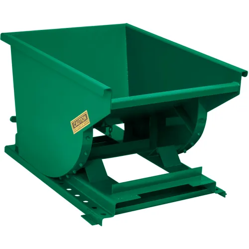 Wright® Heavy Duty Steel Self Dumping Forklift Hopper, 1/2 Cu. Yd ...