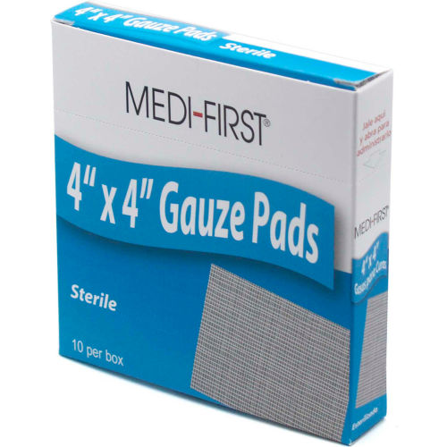 Medi-First&#174; Sterile Gauze Pad, 4&quot; x 4&quot; 10/Box, 62012