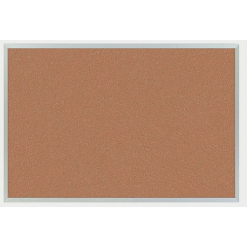 Marsh Industries Plas Cork Tackboard W/ Aluminum Trim, 72"W X 48"H, Nutmeg Spice
